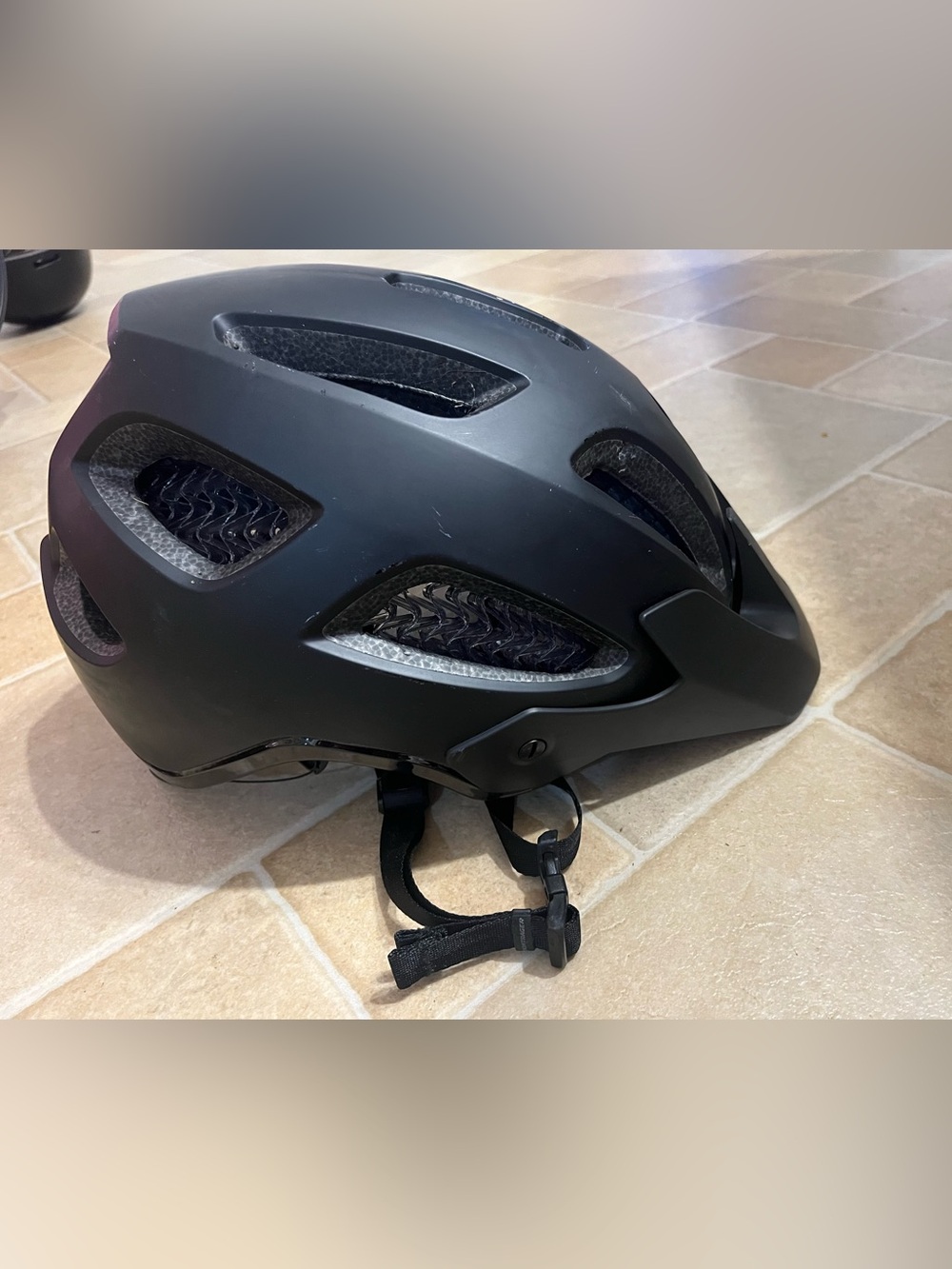 Matte Black Bicycle Helmet with Ventilation